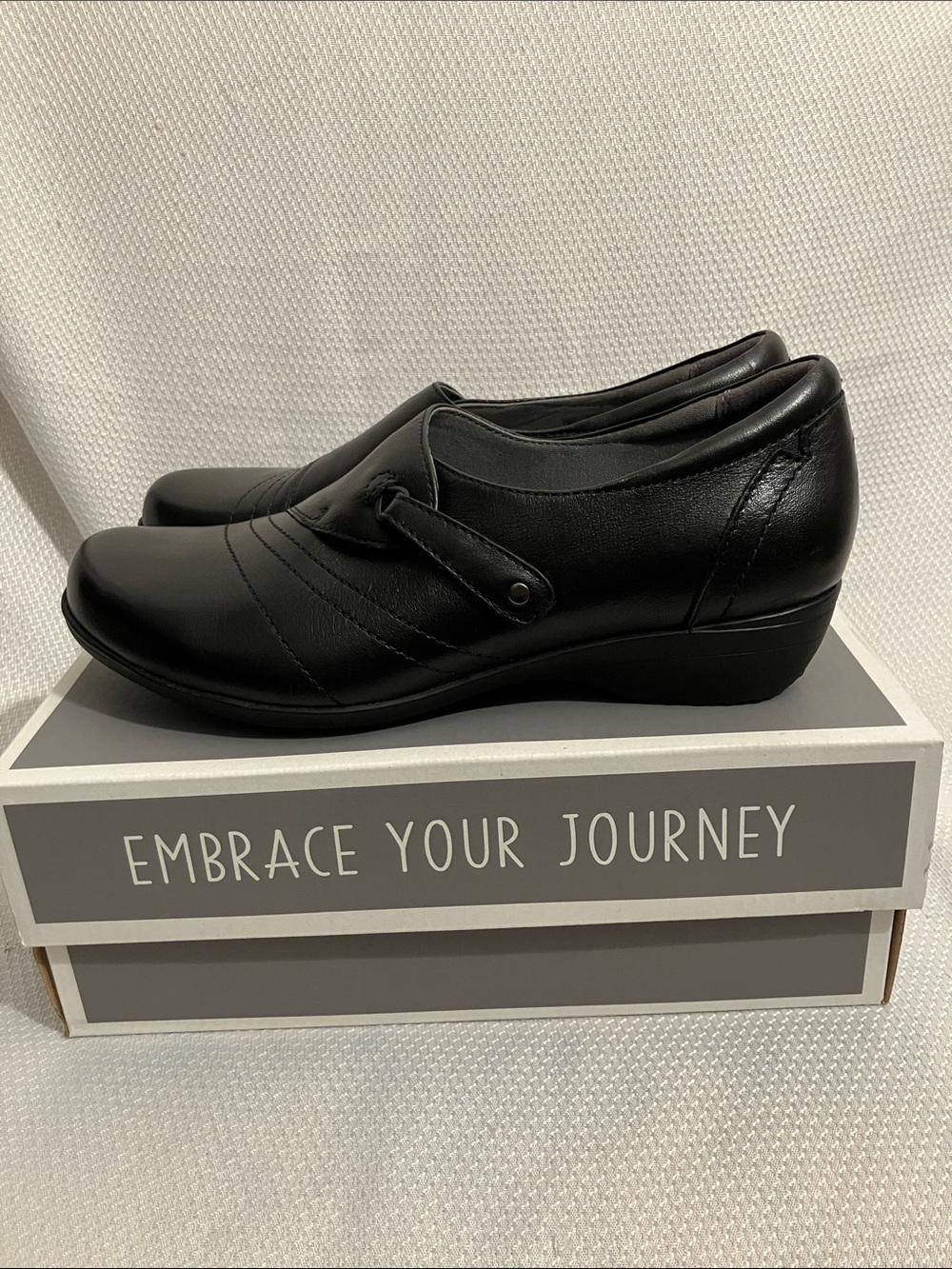 Dansko Black Leather Slip-On Flats